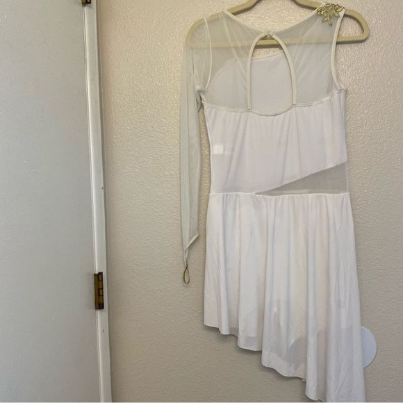 Weissman dance costume LOVE ME AGAIN 10156 Asymmetrical white SA-Small adult - Picture 4 of 11
